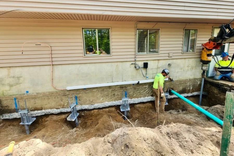 Helical Pier Installation in Fond Du Lac, WI